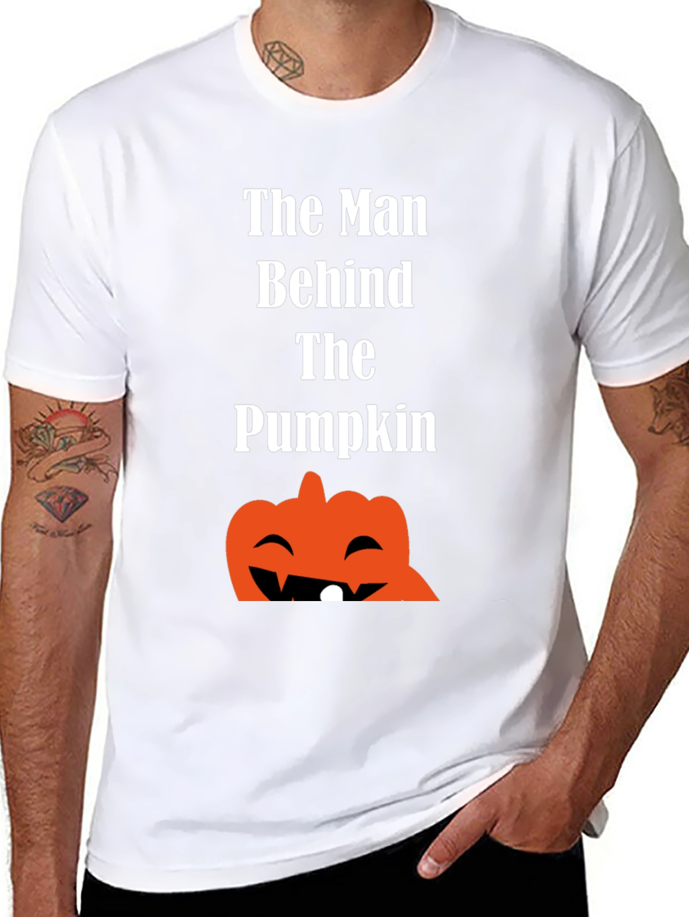 Man Behind the Pumpkin Halloween T-Shirt