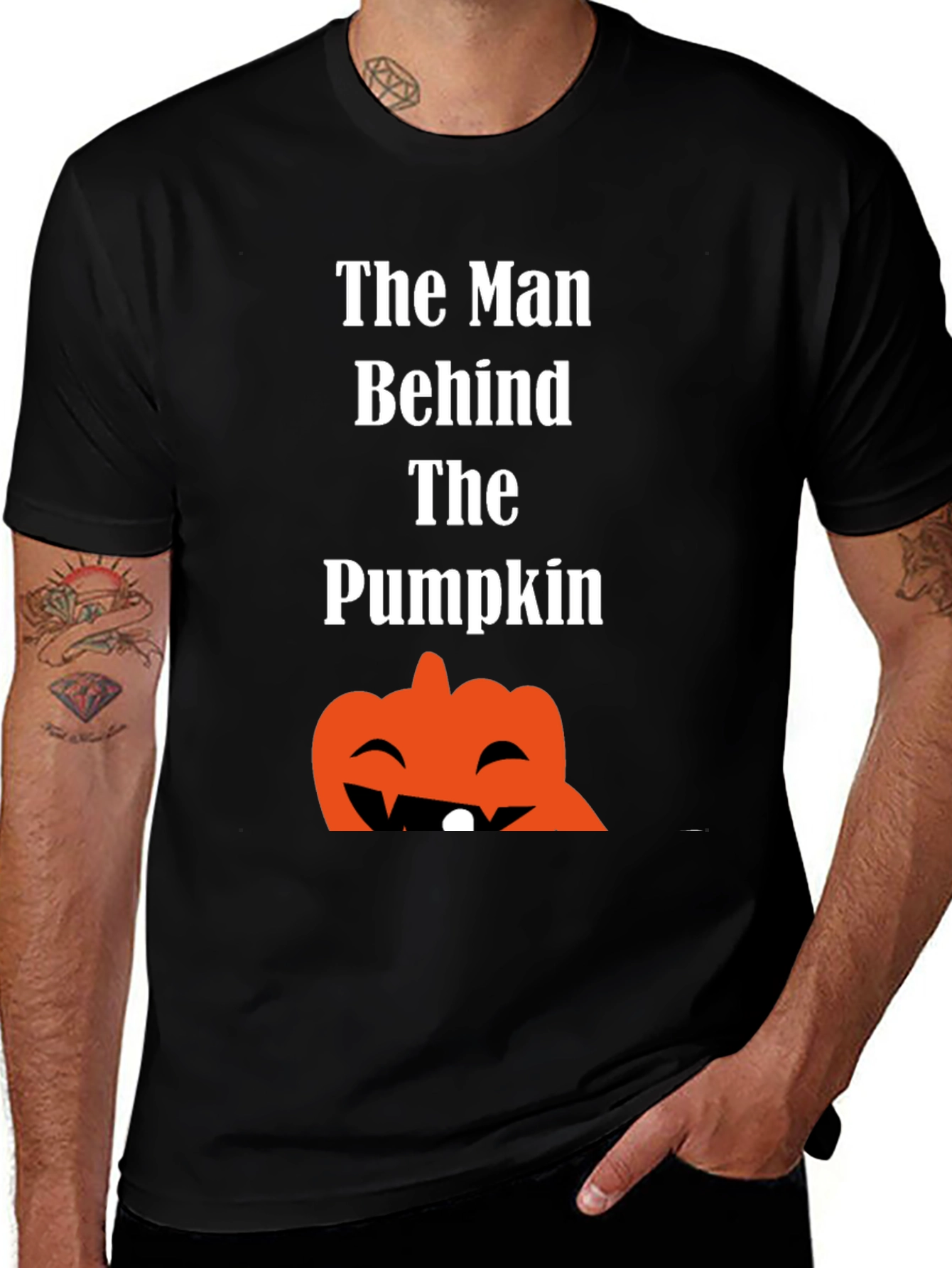 Man Behind the Pumpkin Halloween T-Shirt