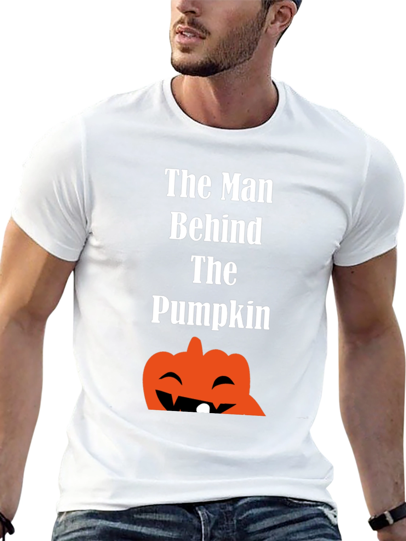 Man Behind the Pumpkin Halloween T-Shirt