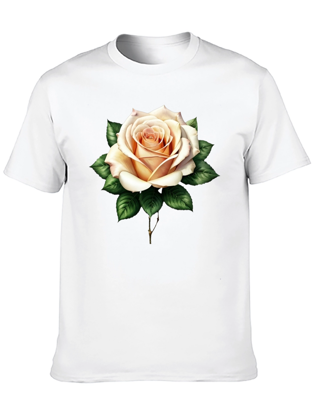Elegant Rose Graphic Tee - Black