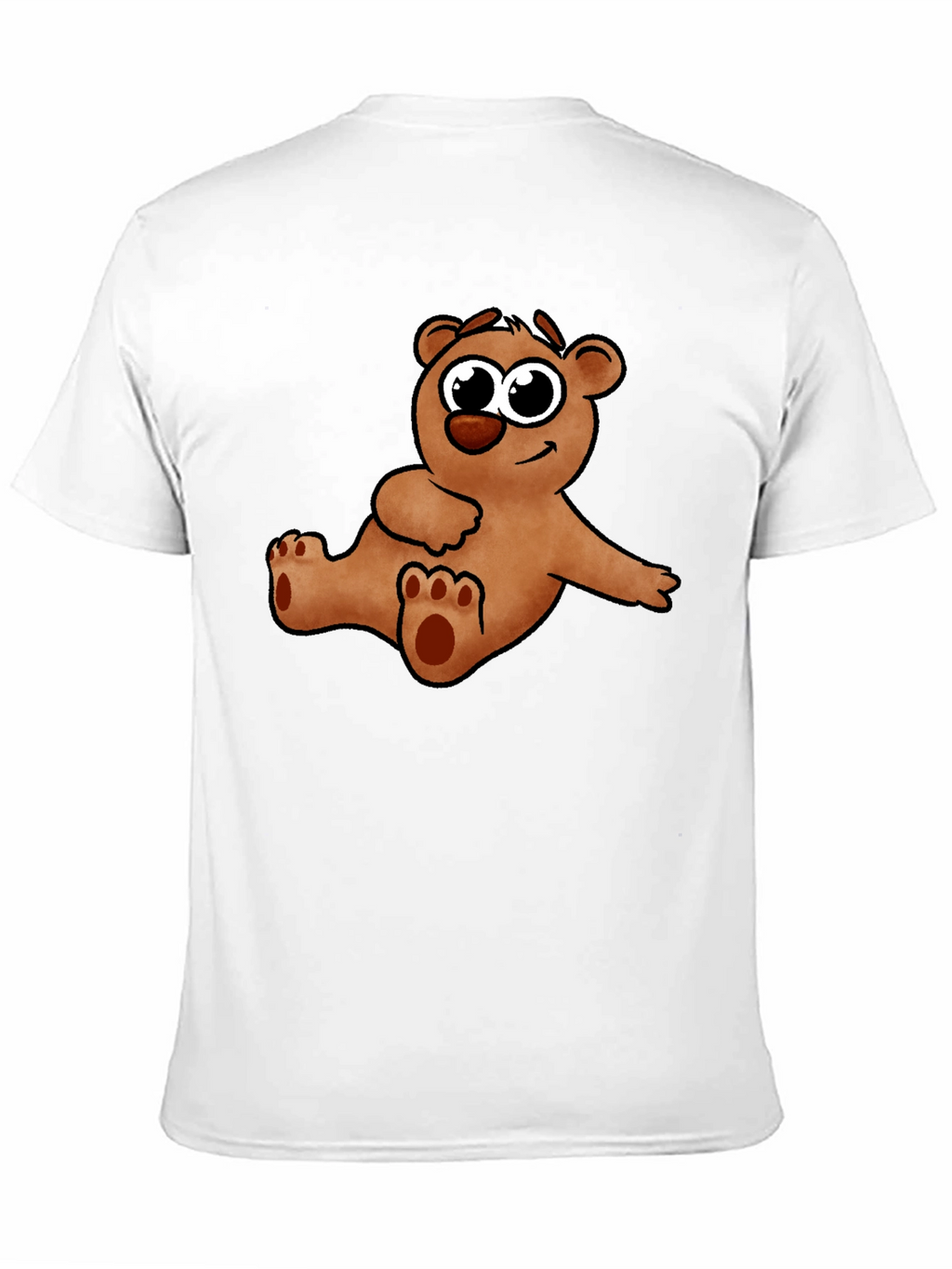 Cute Cartoon Bear Graphic Black T-Shirt