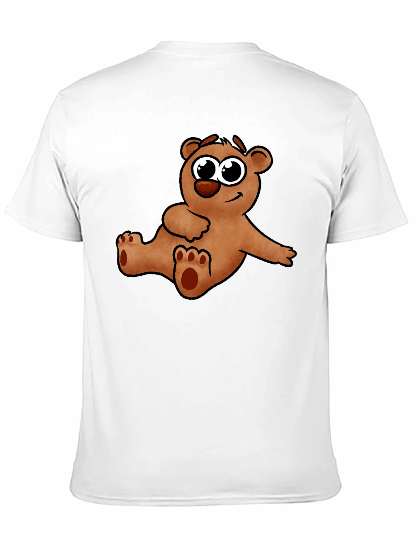 Cute Cartoon Bear Graphic Black T-Shirt