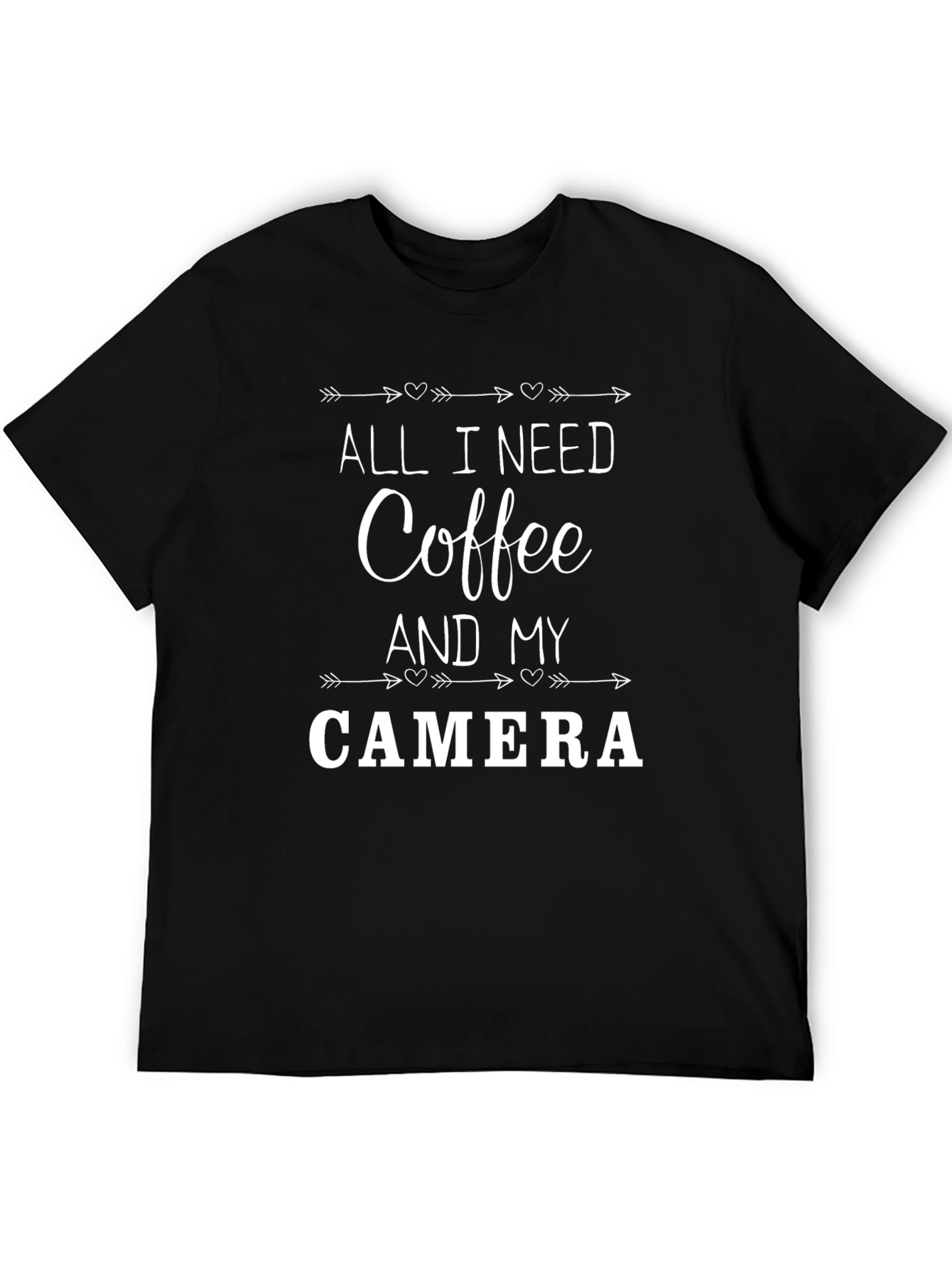Coffee and Camera Graphic Tee - Black Unisex T-Shirt