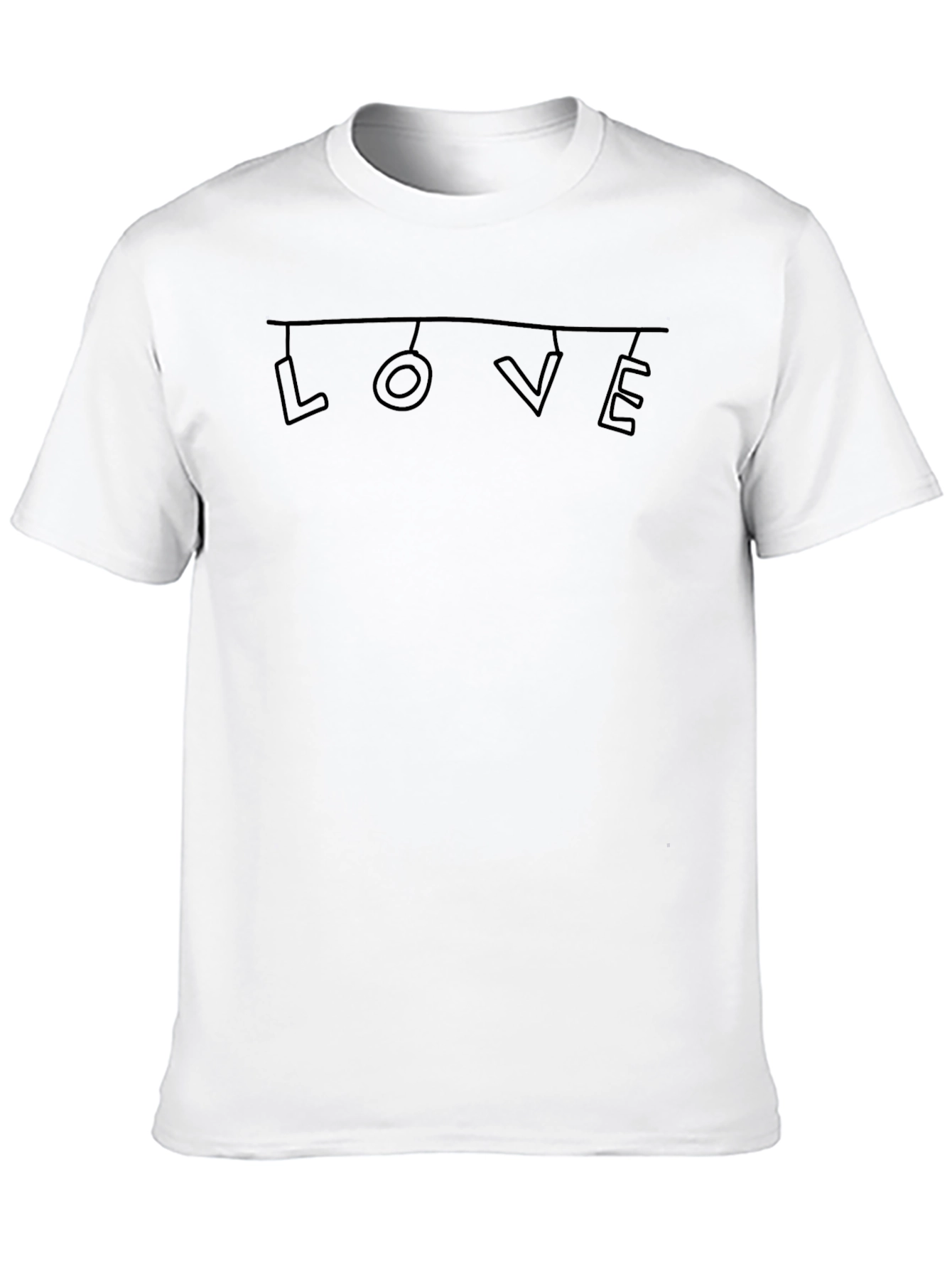 Black T-Shirt with Hanging LOVE Design
