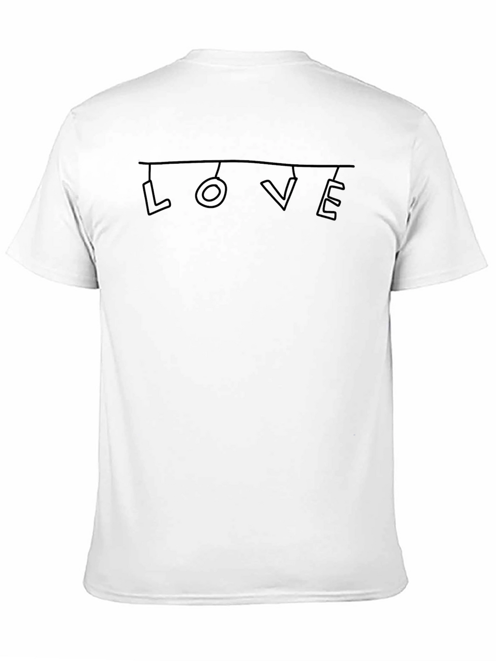 Black T-Shirt with Hanging LOVE Design