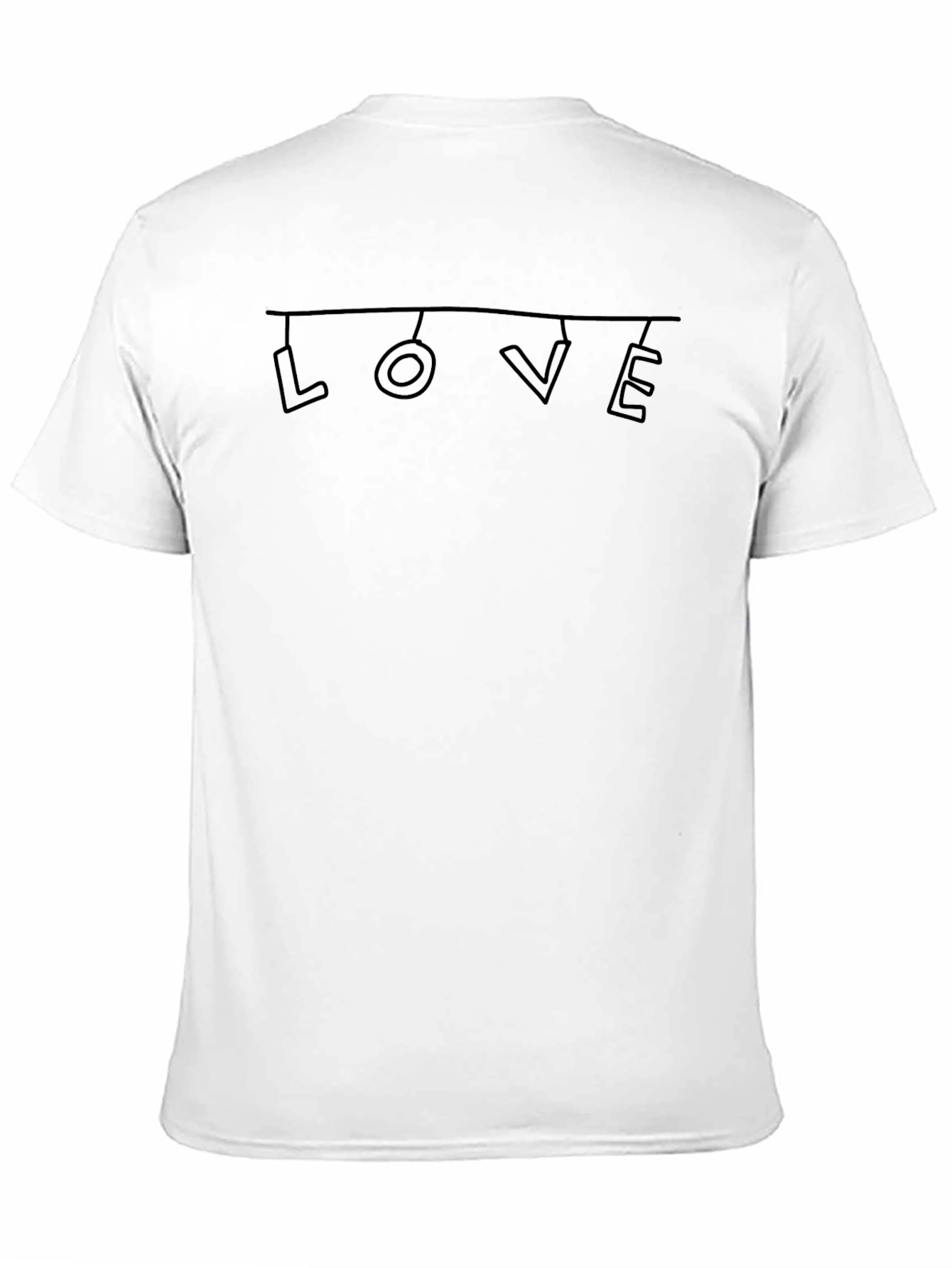 Black T-Shirt with Hanging LOVE Design