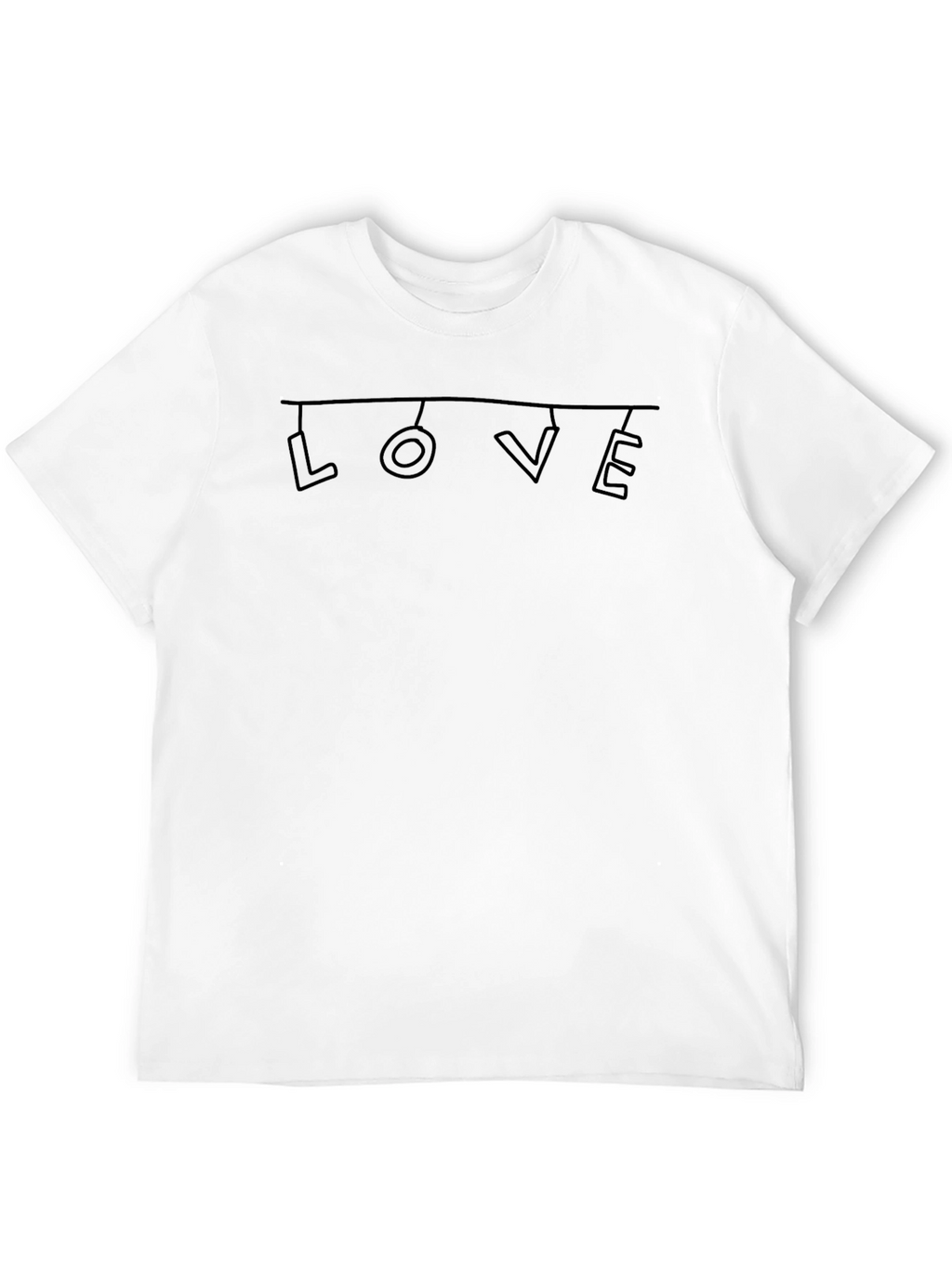 Black T-Shirt with Hanging LOVE Design