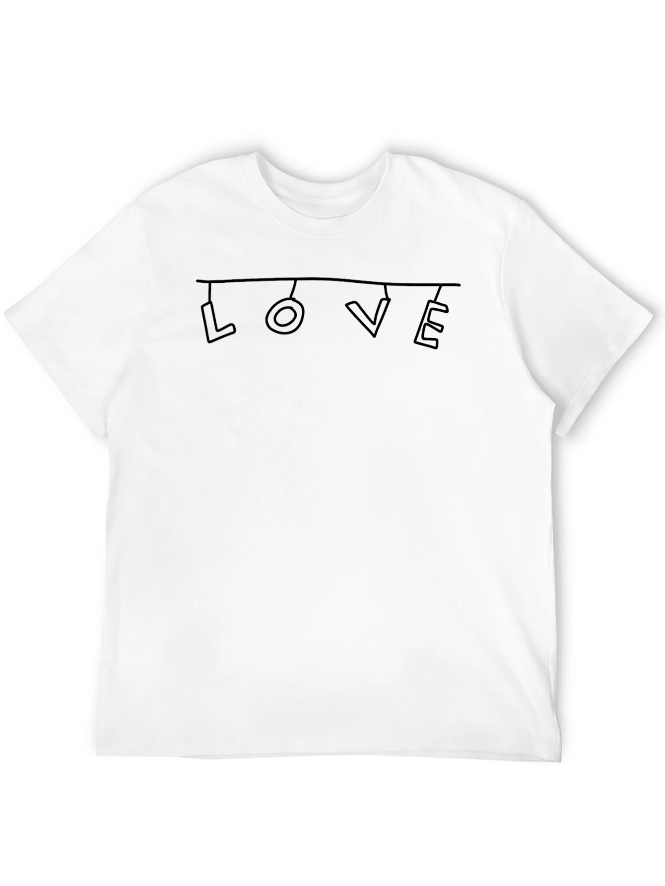 Black T-Shirt with Hanging LOVE Design