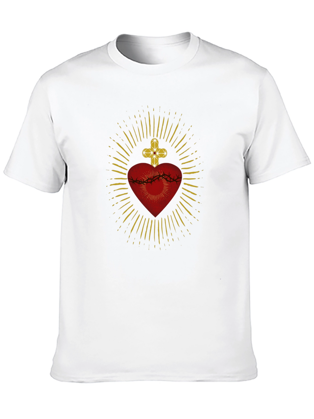 Sacred Heart Graphic Tee - Black Cotton Comfort