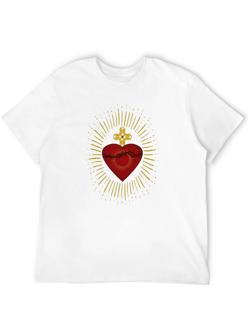 Sacred Heart Graphic Tee - Black Cotton Comfort