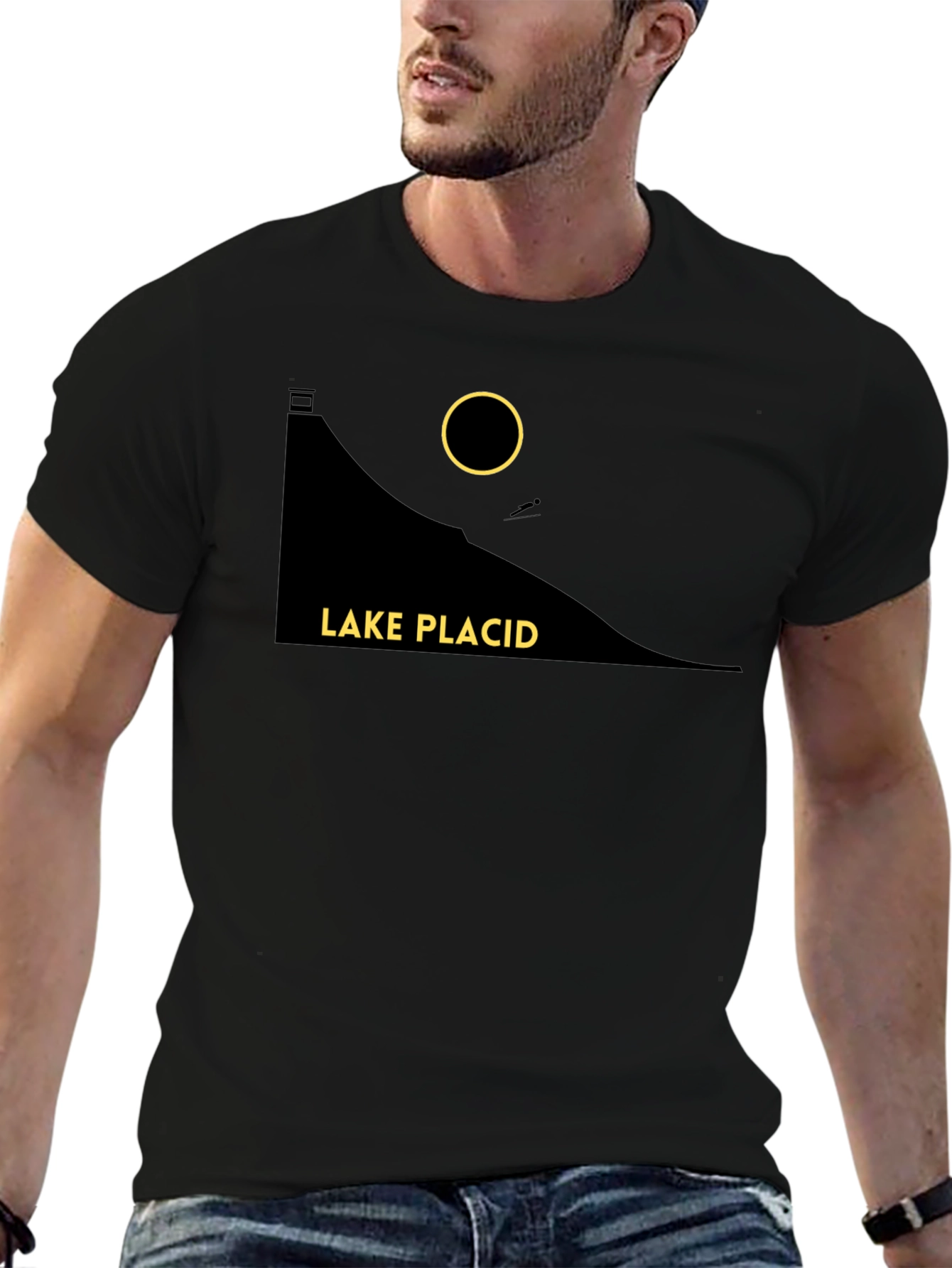 Lake Placid Graphic T-Shirt - Stylish Black Tee