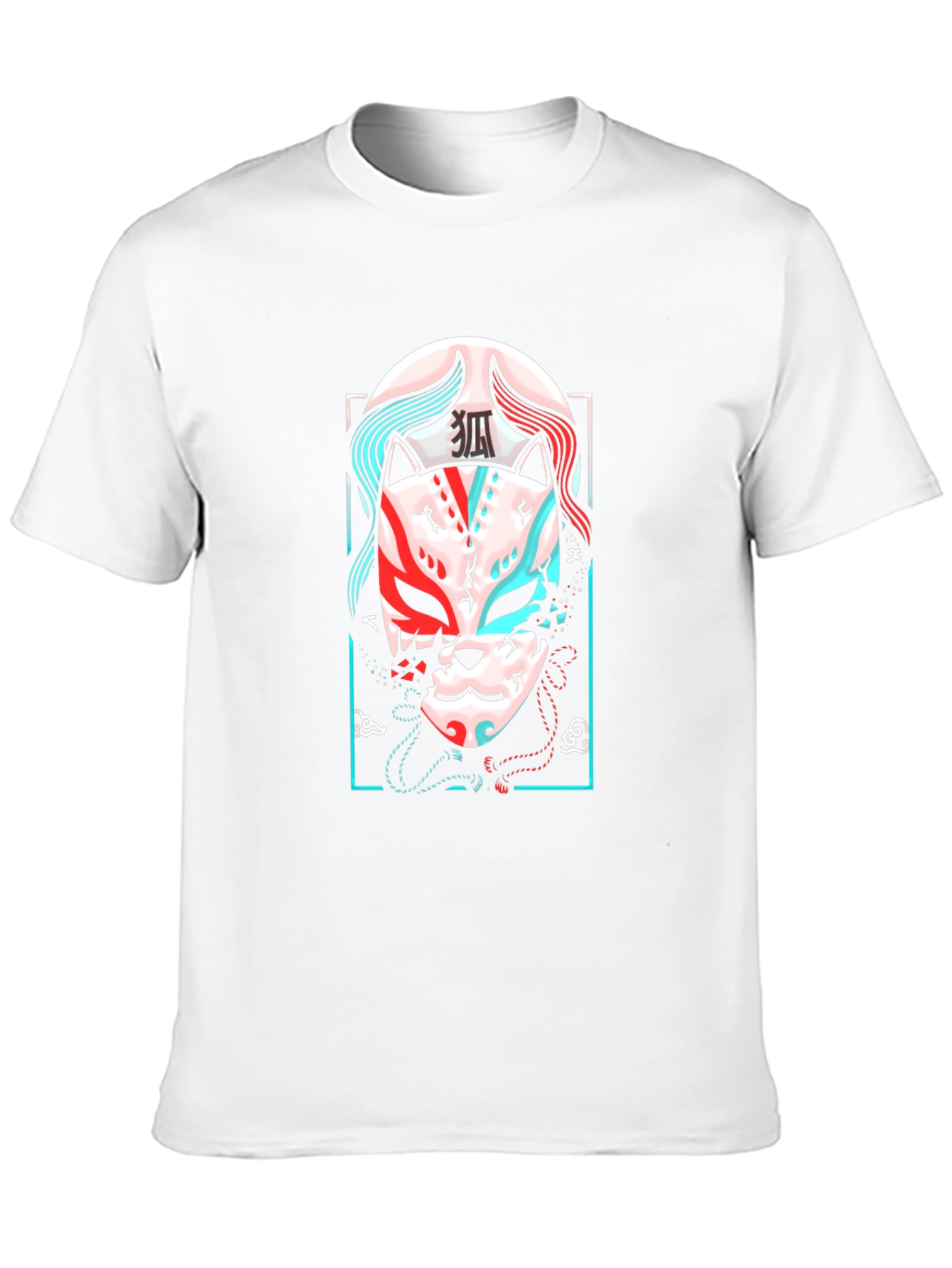 Japanese Kitsune Mask Graphic Tee - Urban Style