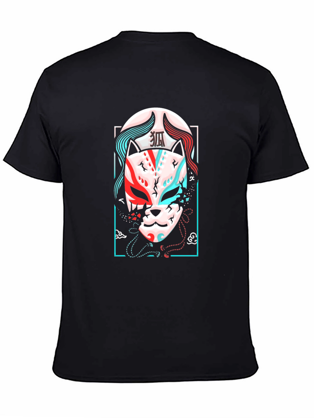 Japanese Kitsune Mask Graphic Tee - Urban Style