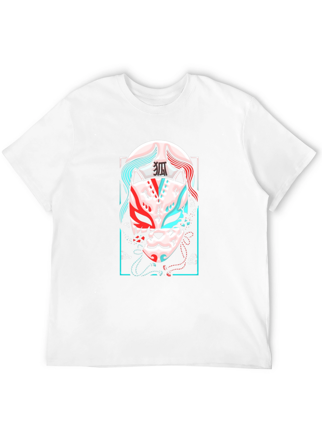 Japanese Kitsune Mask Graphic Tee - Urban Style
