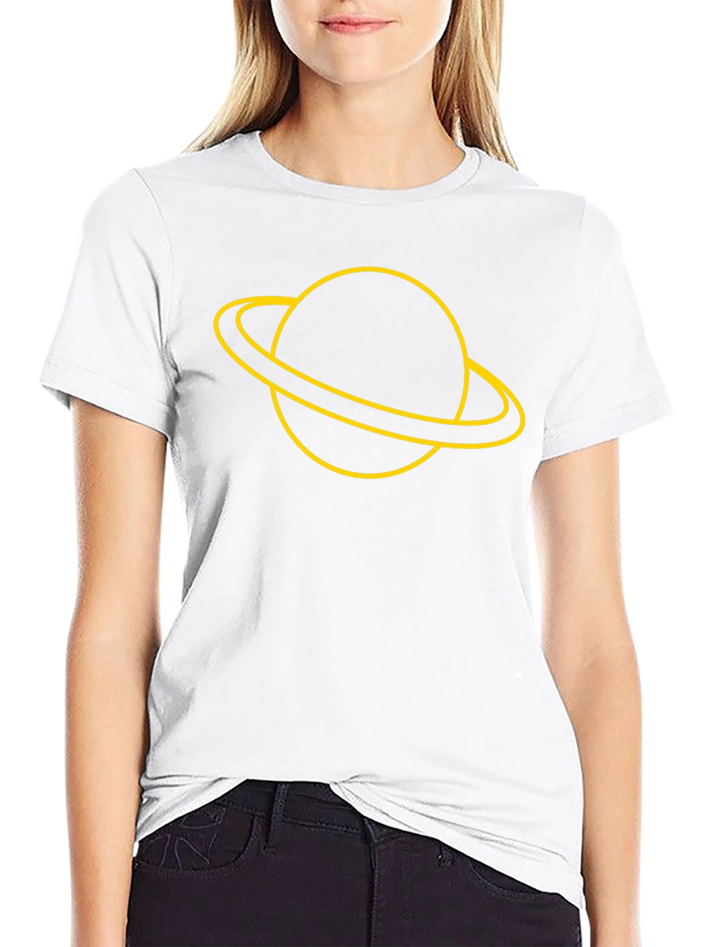 Saturn Graphic Tee - Stylish Black T-Shirt