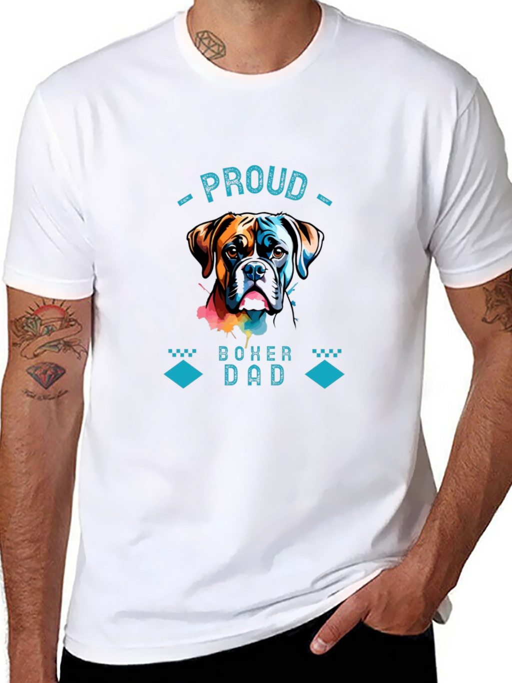 Proud Boxer Dad Graphic T-Shirt