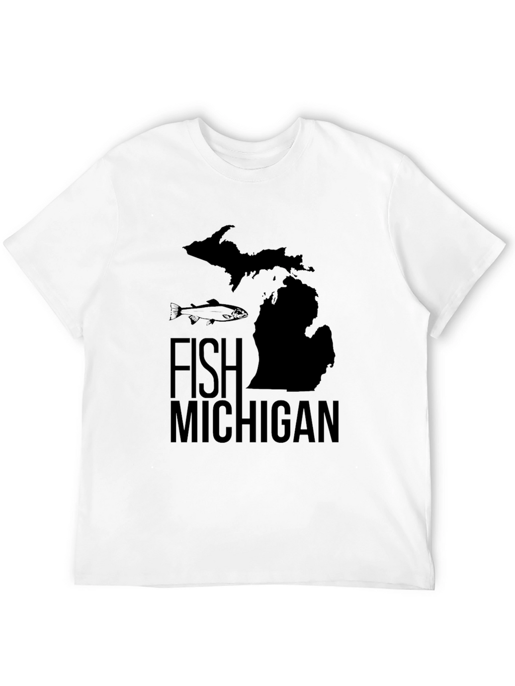 Fish Michigan Graphic Tee - Black Cotton T-Shirt