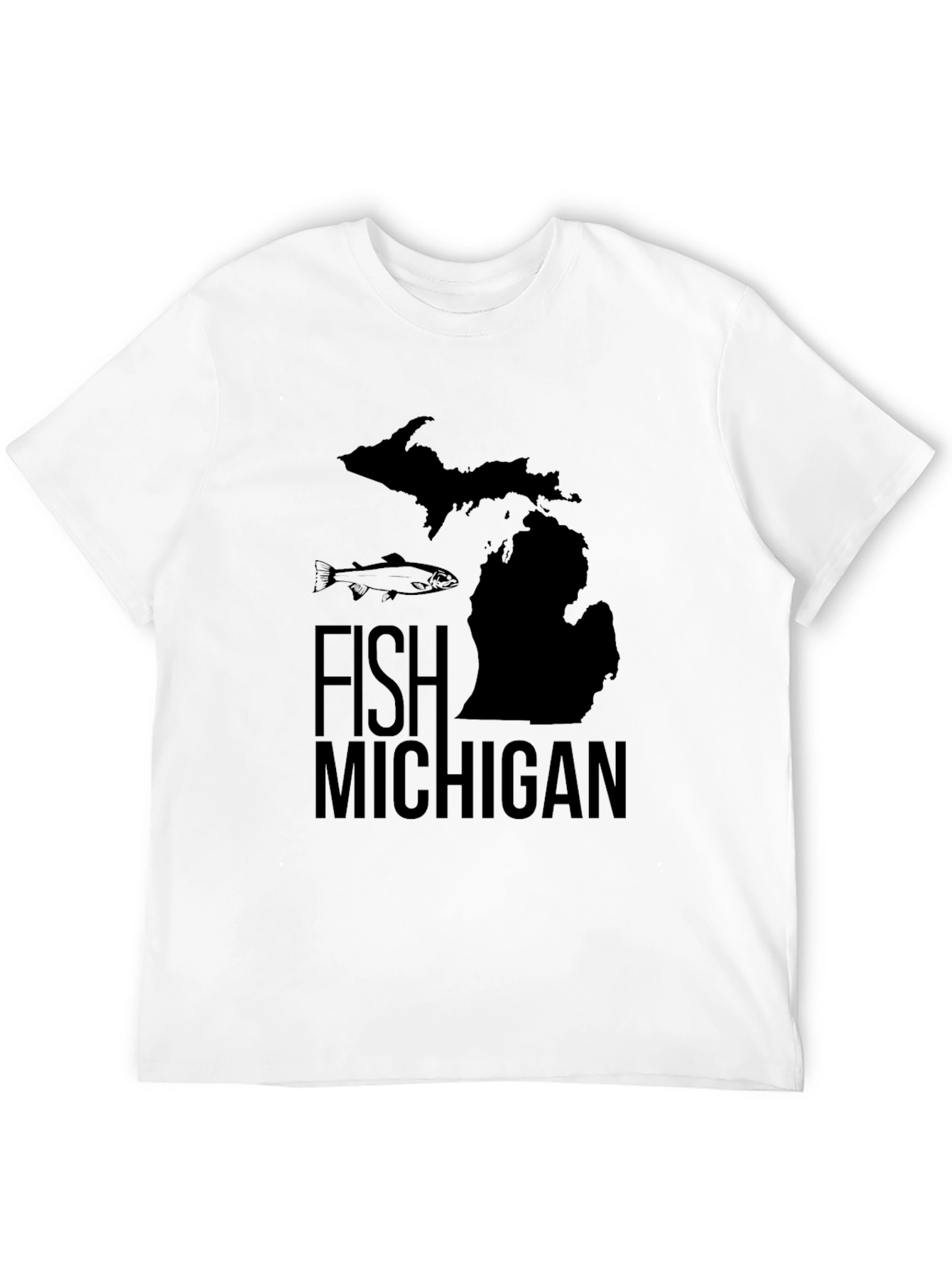 Fish Michigan Graphic Tee - Black Cotton T-Shirt