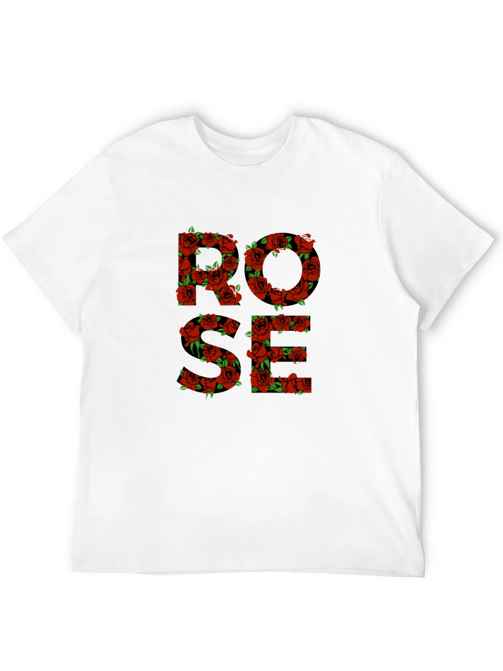 Rose Floral Graphic Print Mens T-Shirt