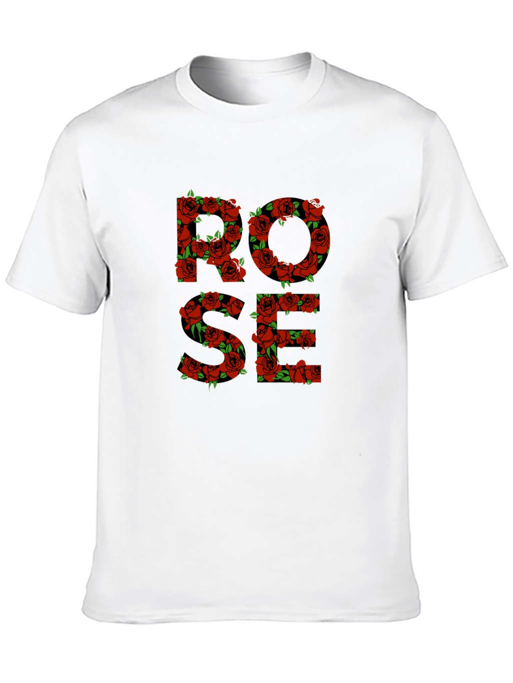 Rose Floral Graphic Print Mens T-Shirt