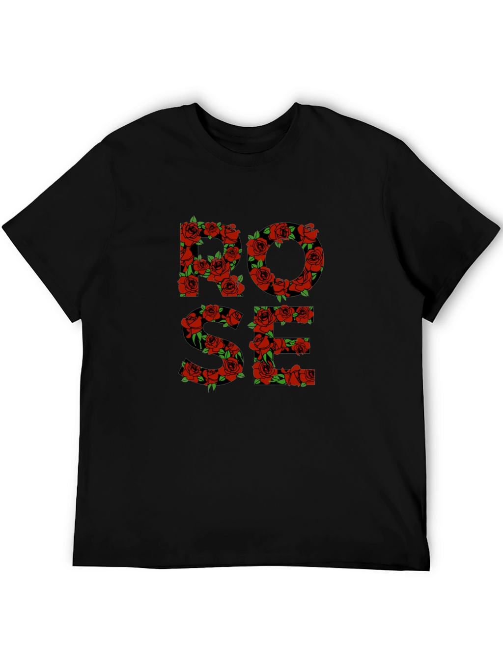 Rose Floral Graphic Print Mens T-Shirt