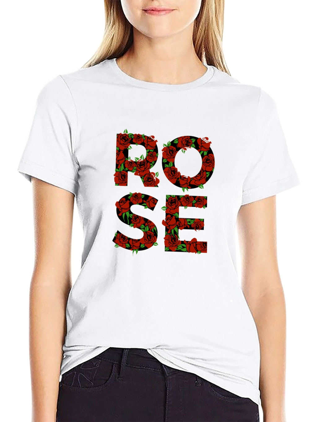 Rose Floral Graphic Print Mens T-Shirt