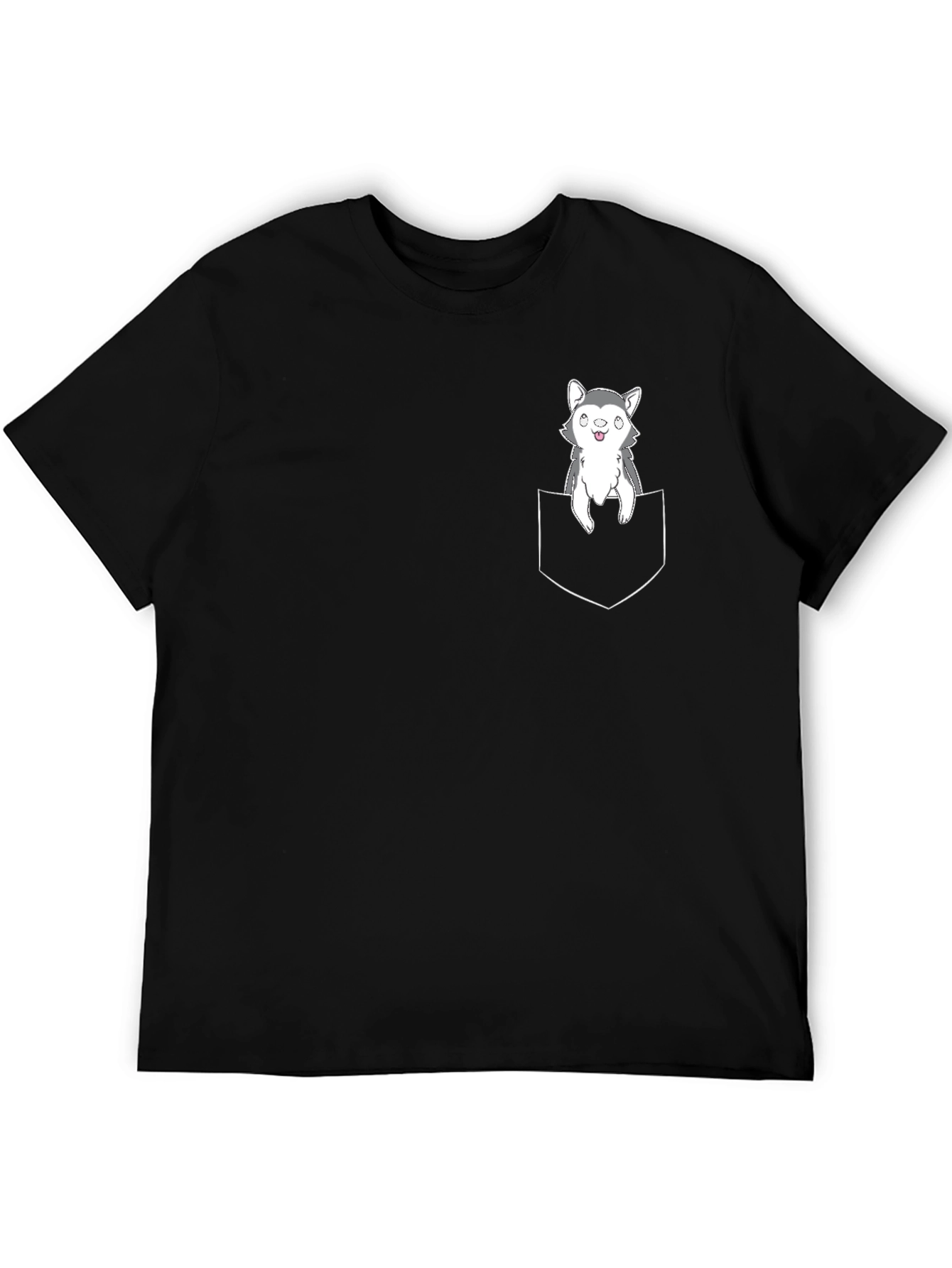 Husky in Pocket Graphic T-Shirt - Unisex