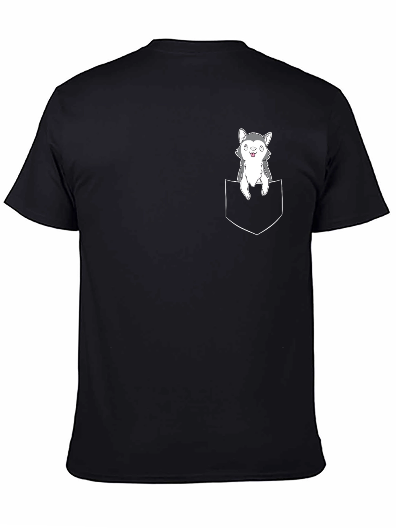 Husky in Pocket Graphic T-Shirt - Unisex