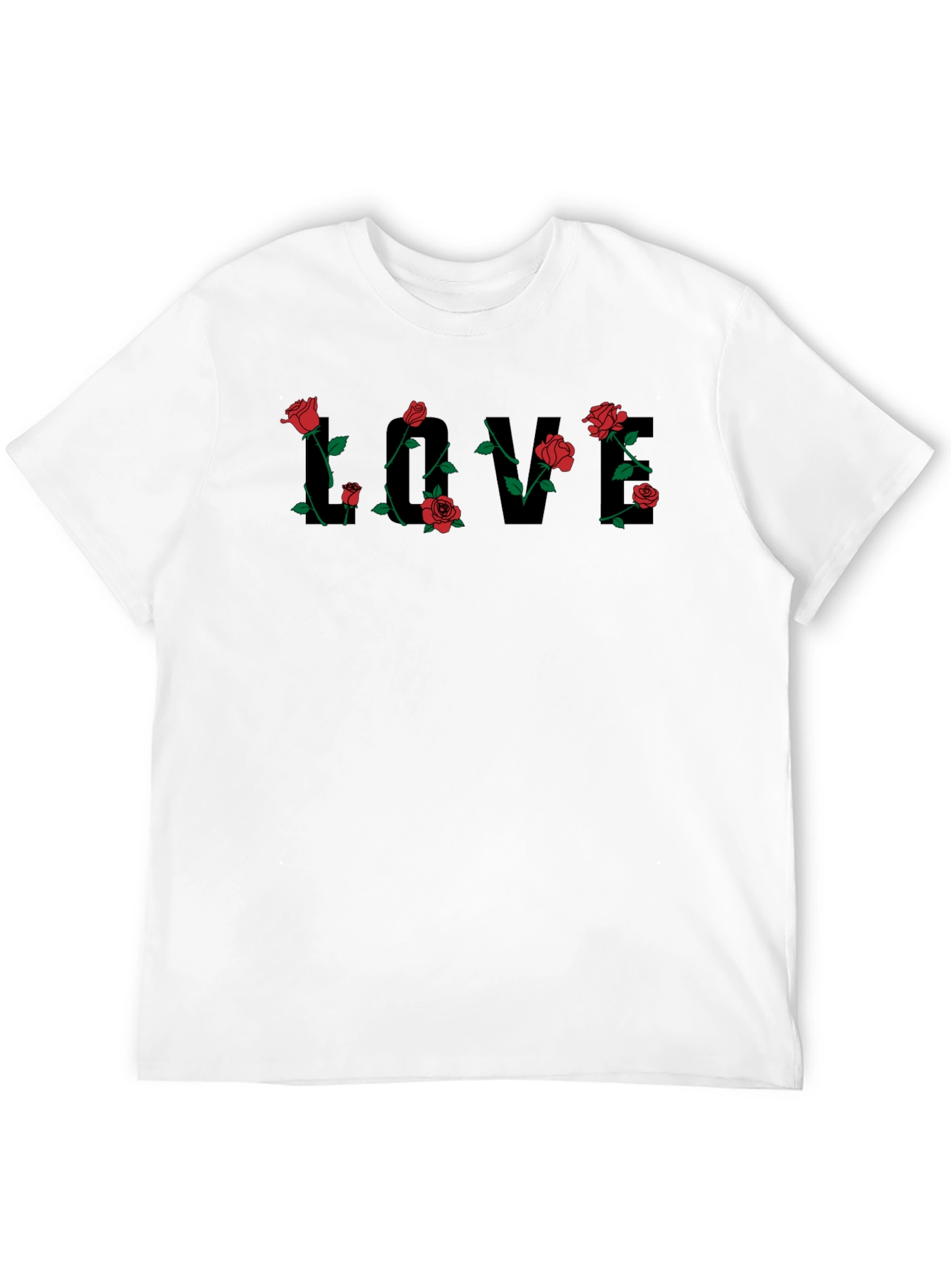 Love Rose Graphic Tee - Mens Black T-Shirt