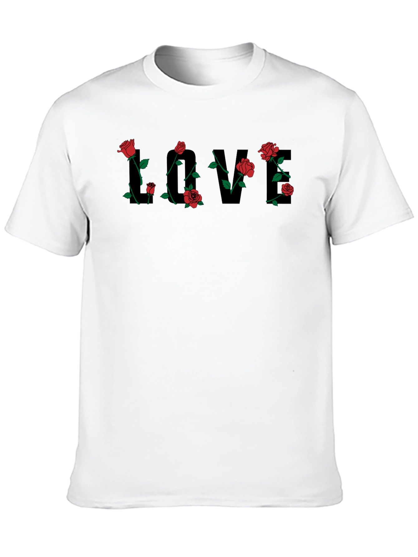 Love Rose Graphic Tee - Mens Black T-Shirt