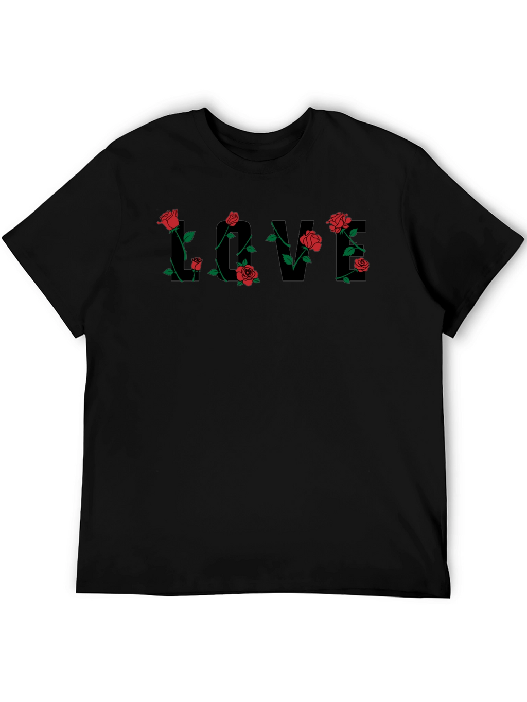 Love Rose Graphic Tee - Mens Black T-Shirt