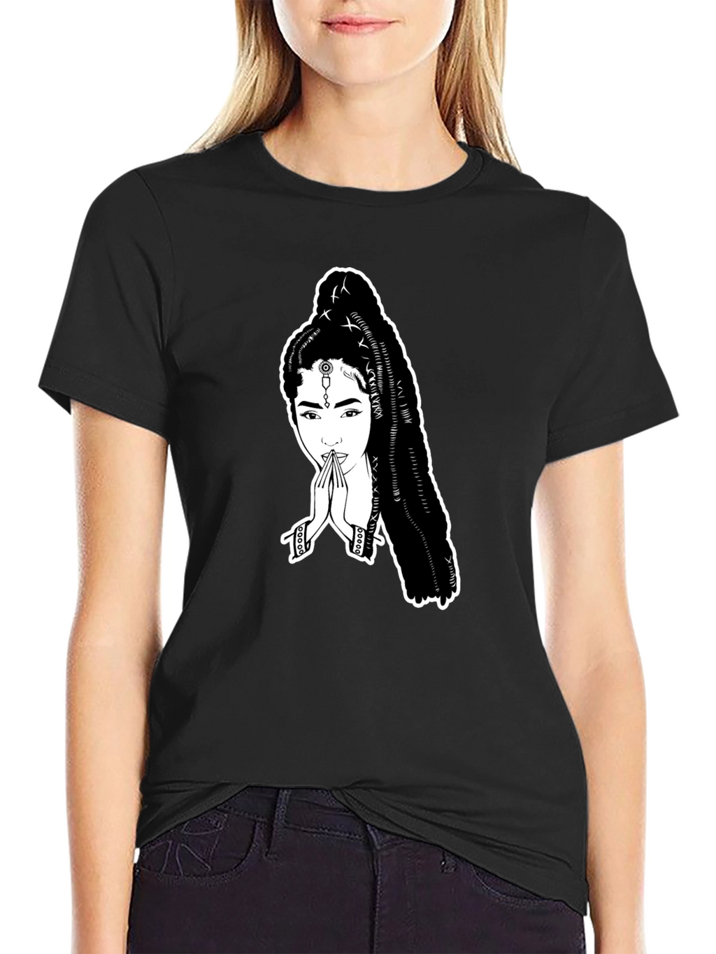 Black T-Shirt with Unique Graphic Print