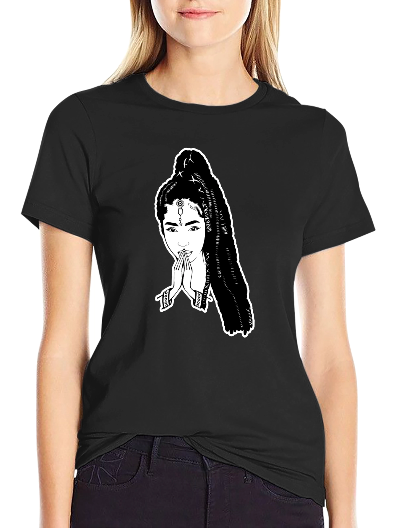 Black T-Shirt with Unique Graphic Print