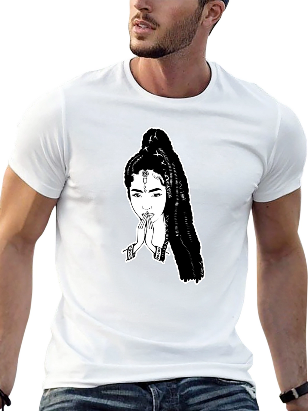 Black T-Shirt with Unique Graphic Print