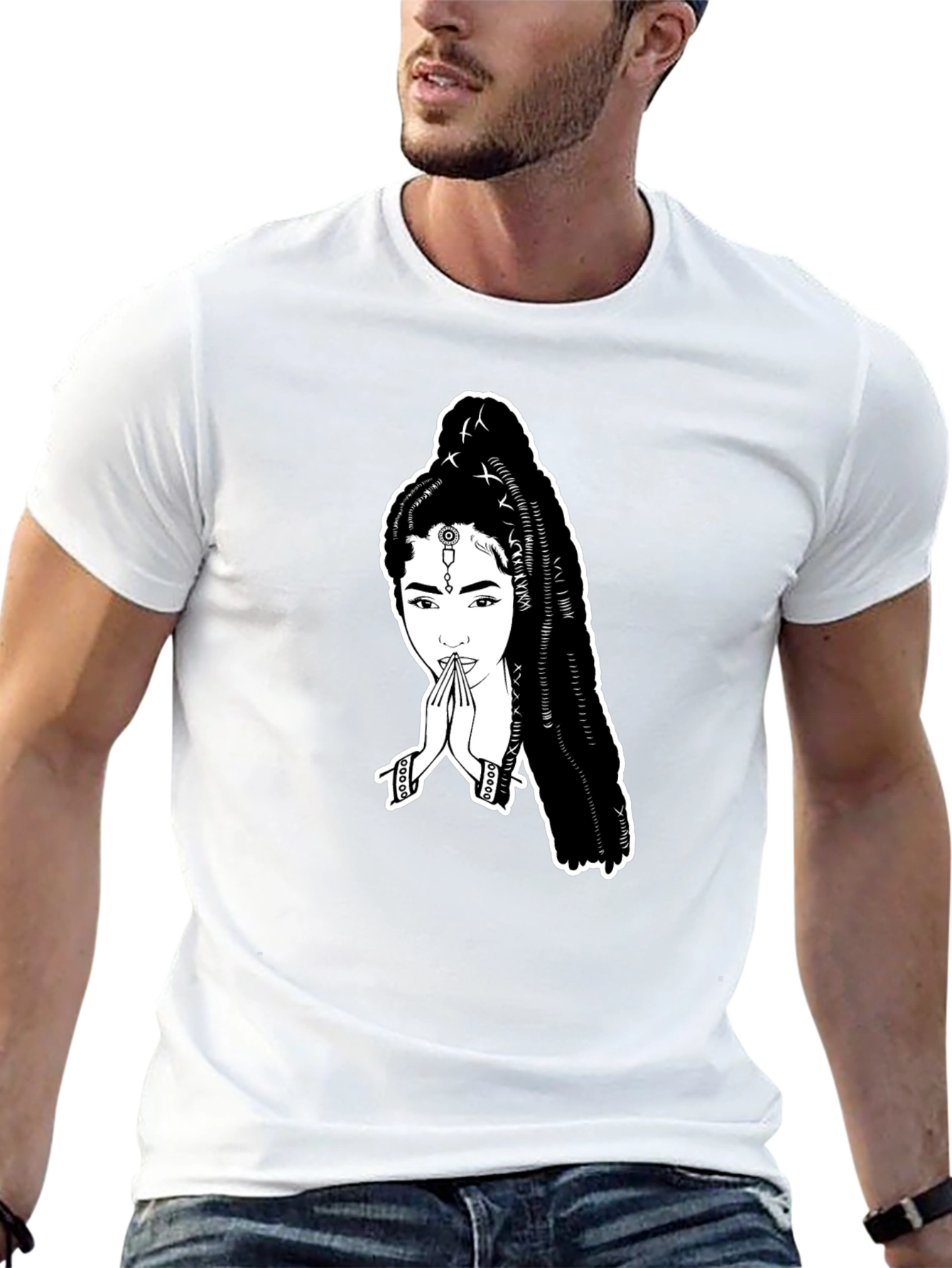 Black T-Shirt with Unique Graphic Print