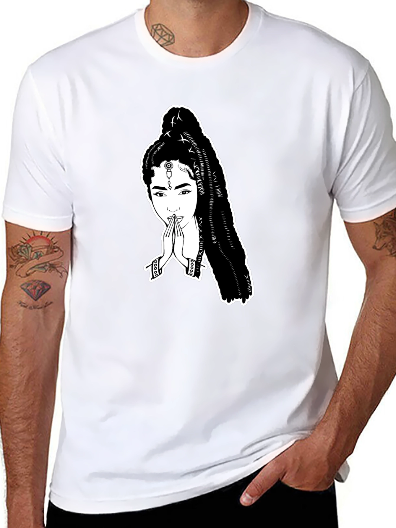 Black T-Shirt with Unique Graphic Print