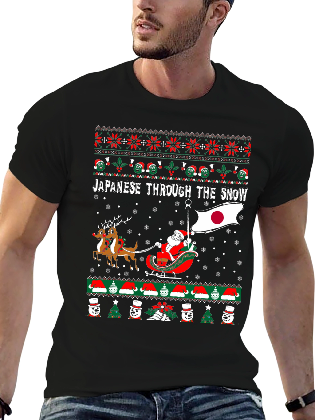 Japanese Through the Snow Christmas T-Shirt