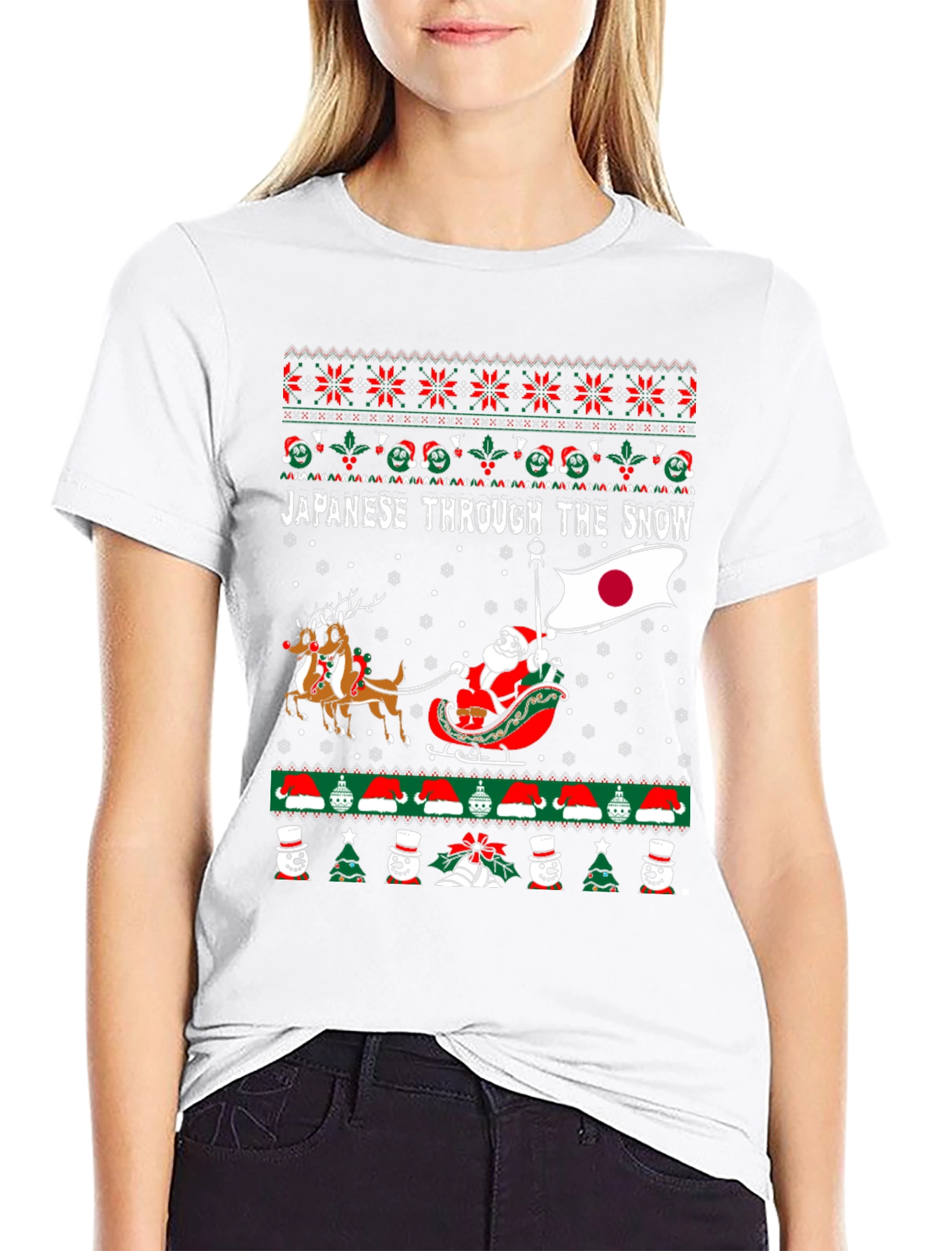 Japanese Through the Snow Christmas T-Shirt