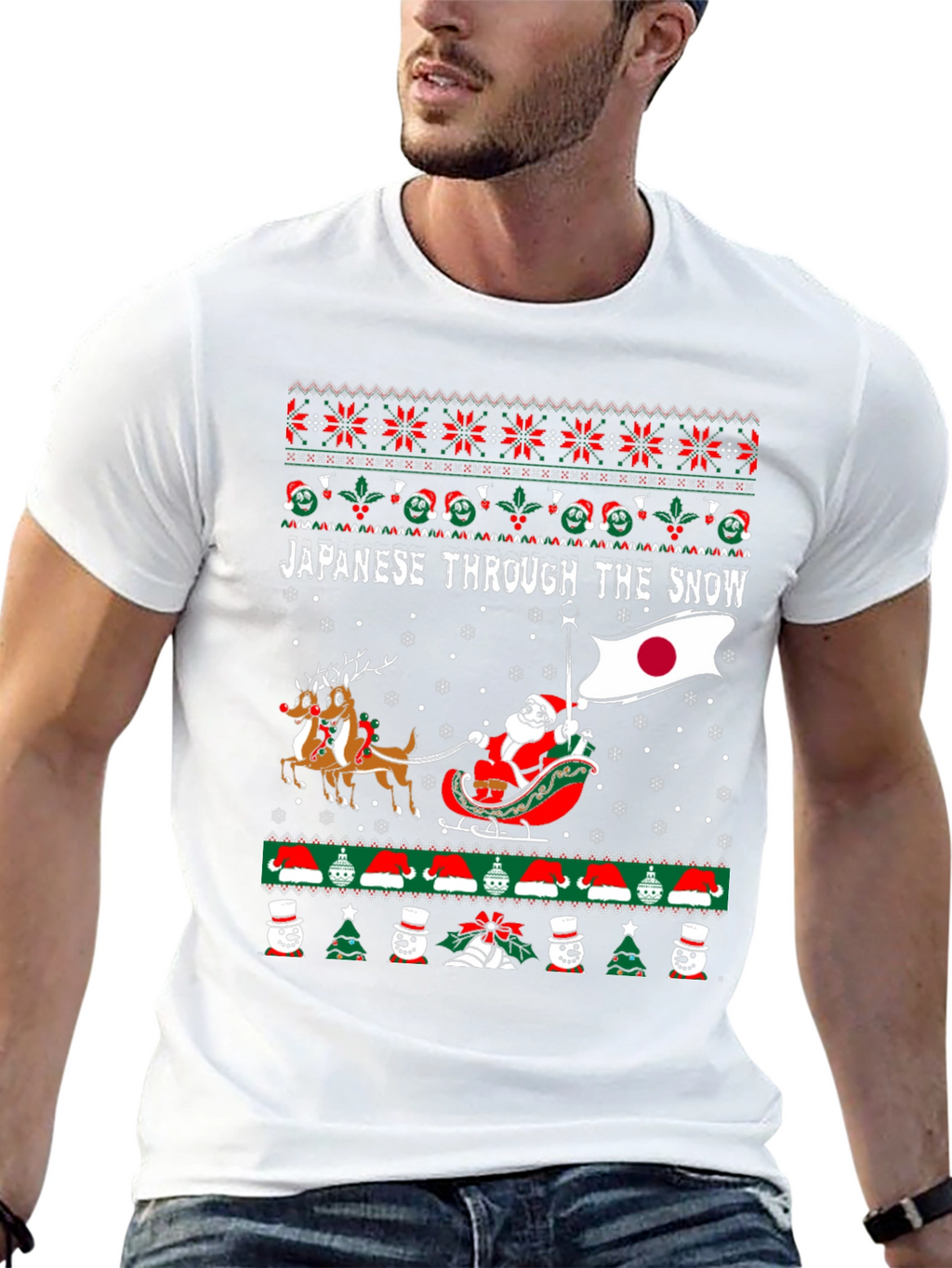 Japanese Through the Snow Christmas T-Shirt