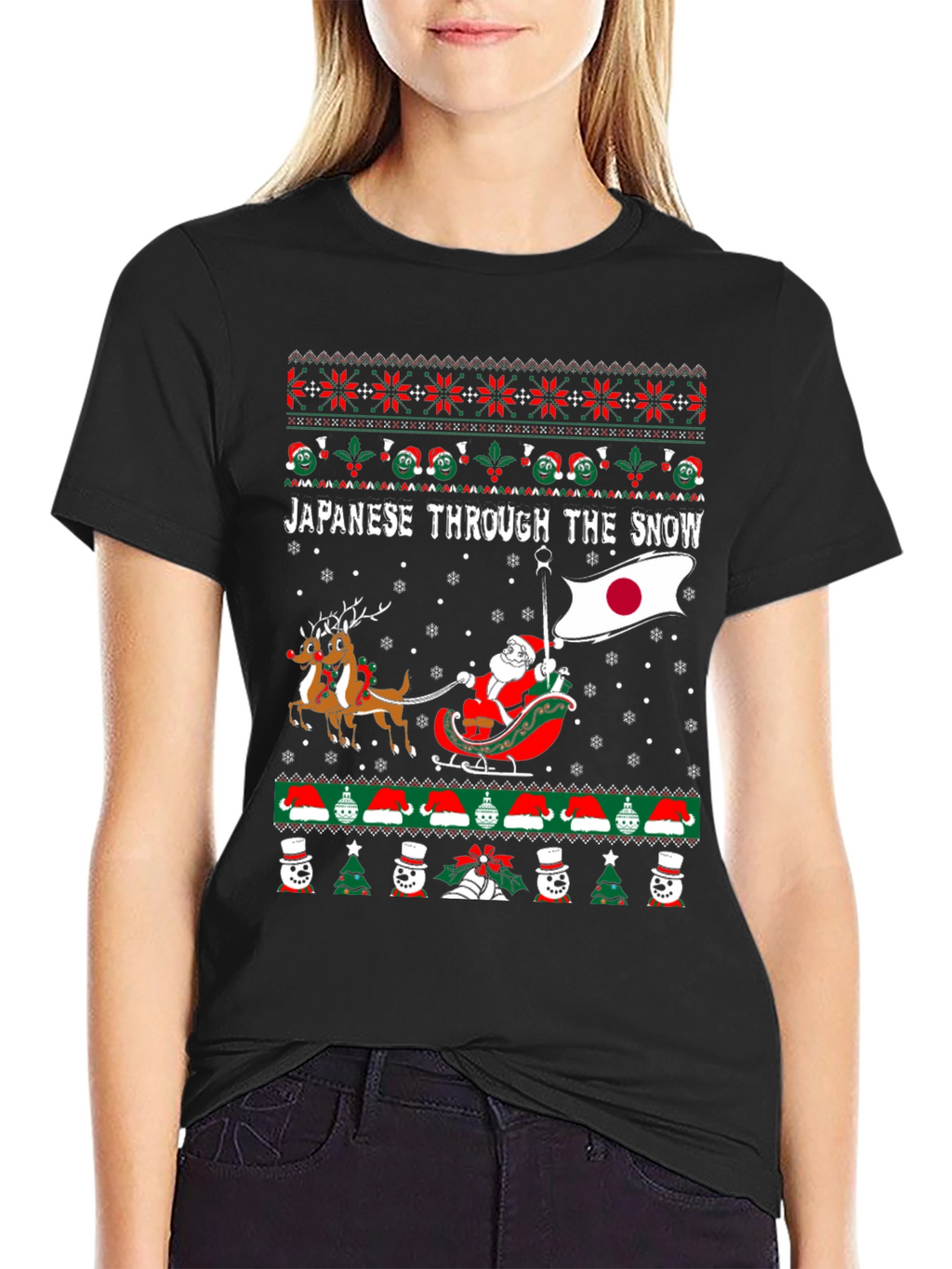 Japanese Through the Snow Christmas T-Shirt