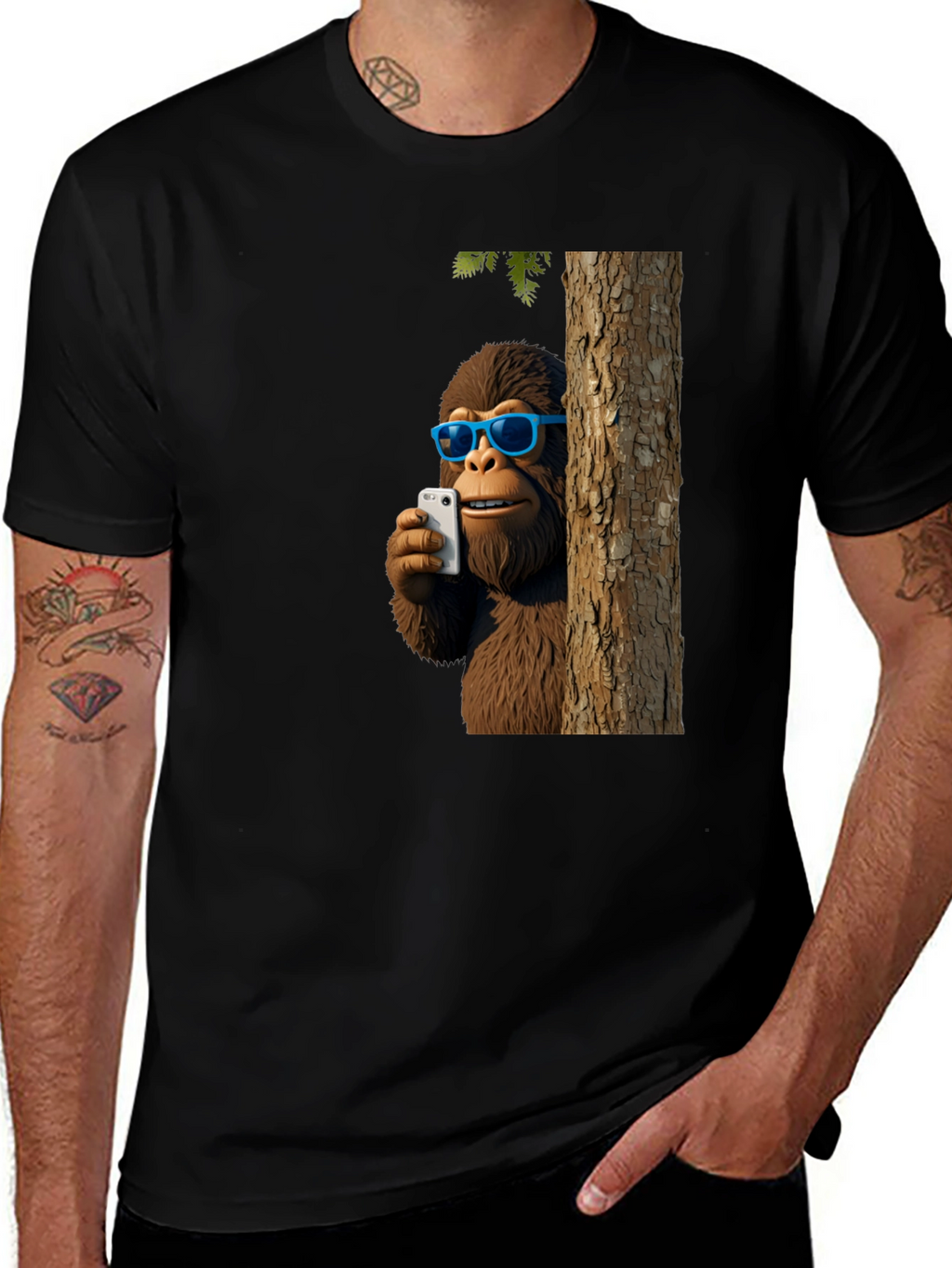 Sasquatch Selfie T-Shirt - Funny Bigfoot Tee