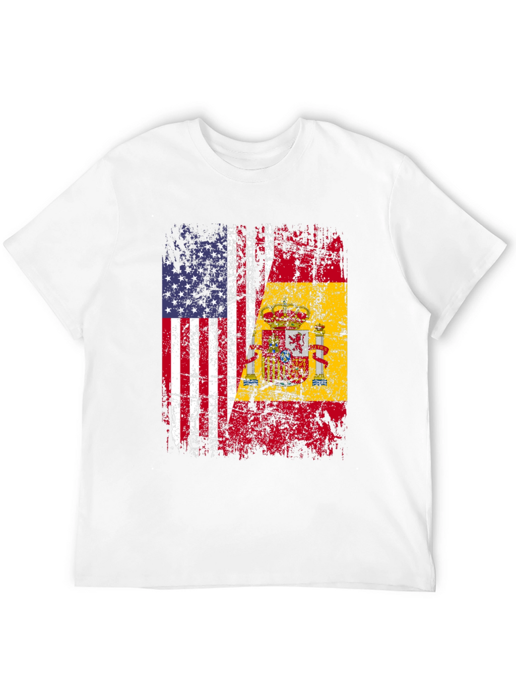 USA & Spain Flag Graphic T-Shirt