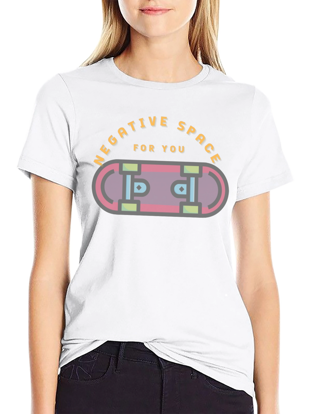 Negative Space Skateboard Graphic Tee - Black