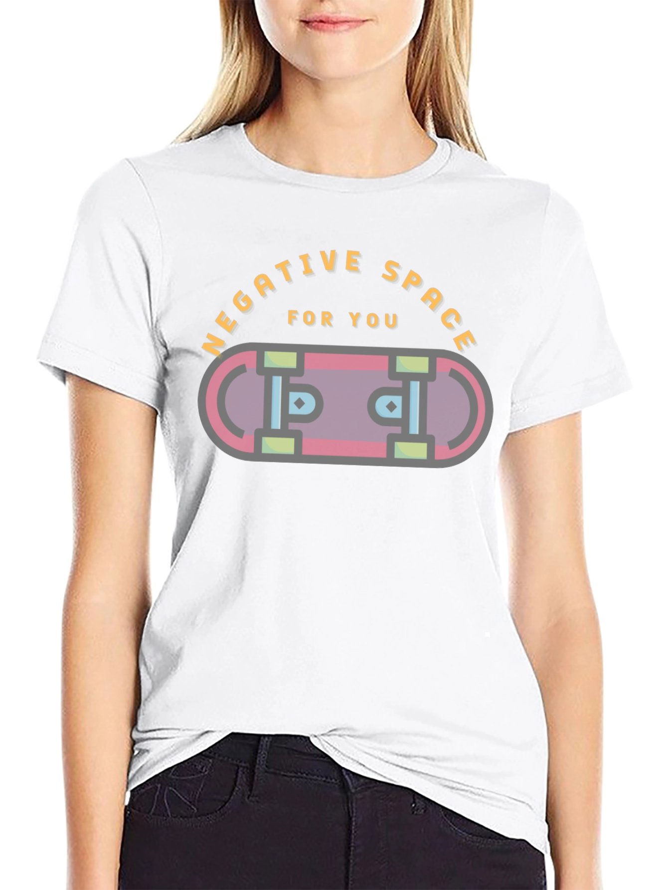 Negative Space Skateboard Graphic Tee - Black