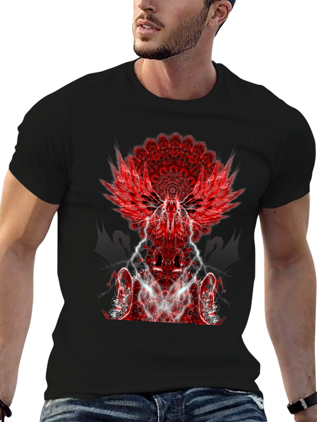 Winged Graphic Black T-Shirt
