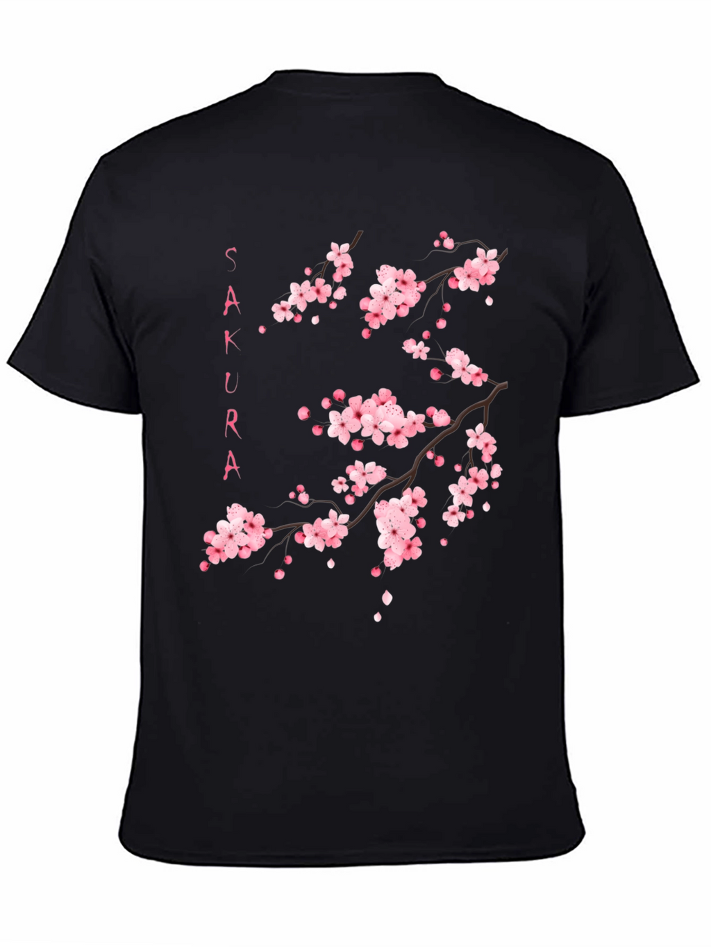 Sakura Blossom Graphic Black T-Shirt