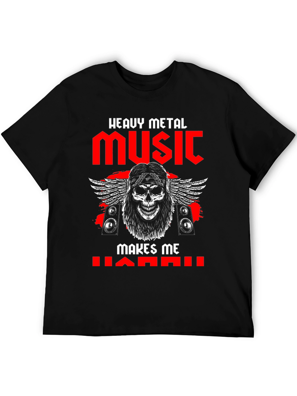 Heavy Metal Music Skull Graphic T-Shirt