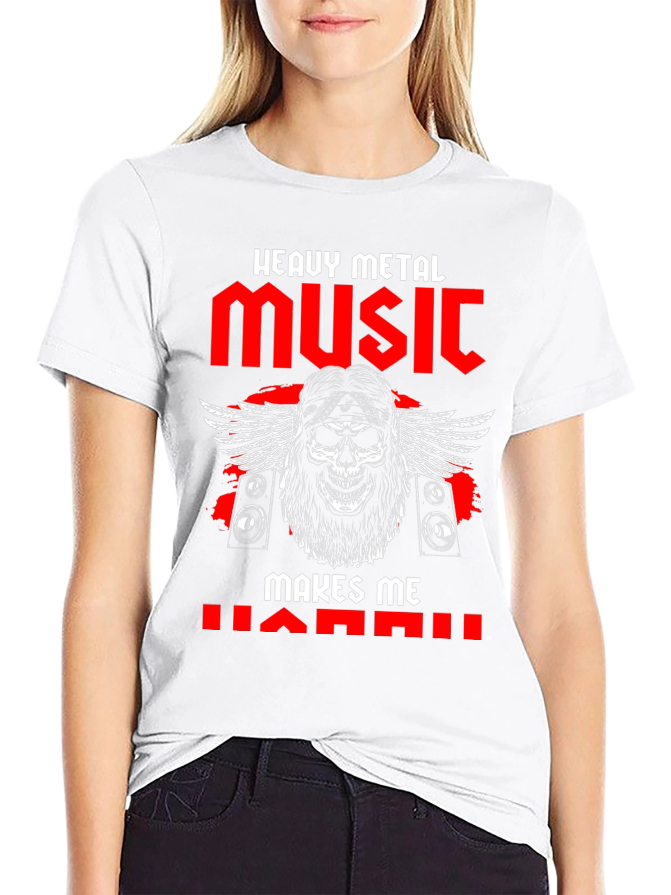 Heavy Metal Music Skull Graphic T-Shirt