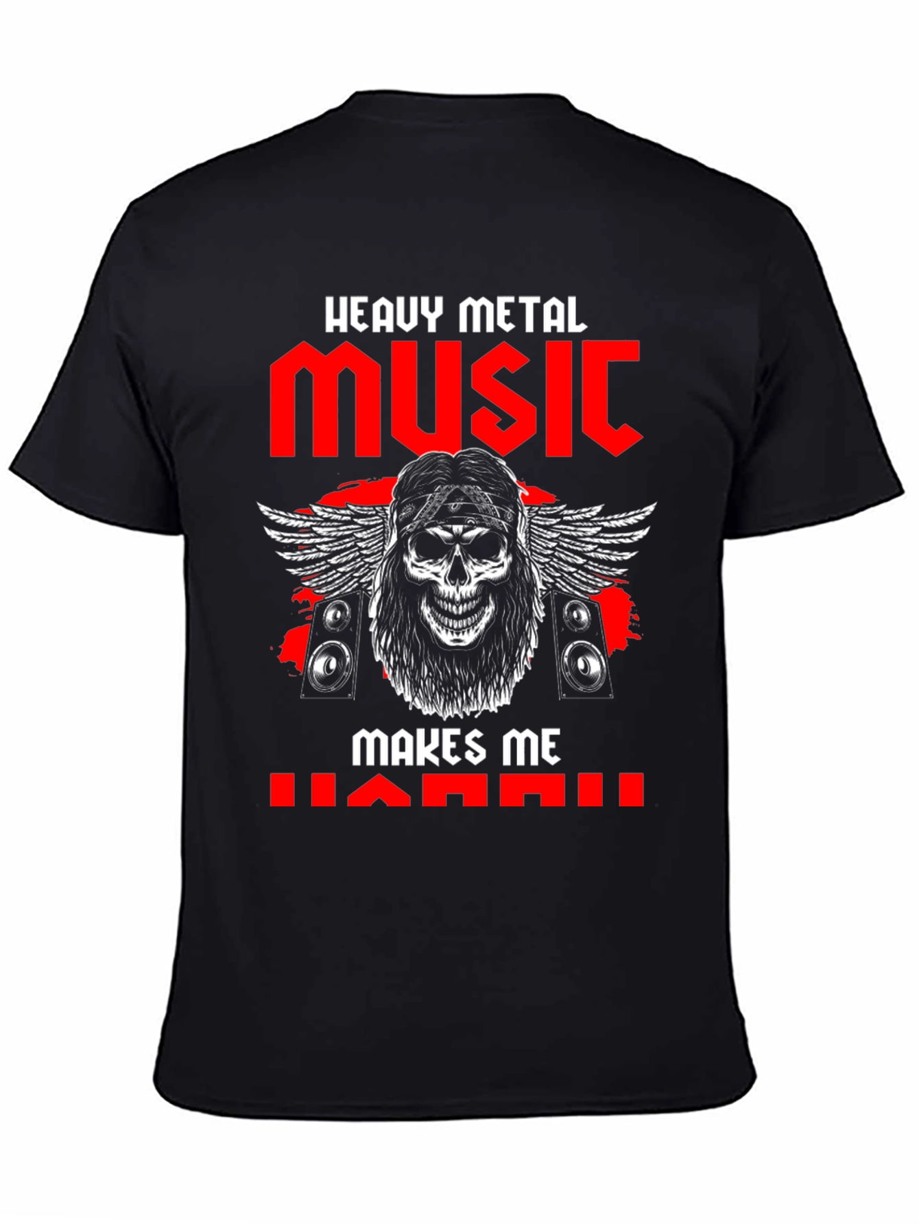 Heavy Metal Music Skull Graphic T-Shirt