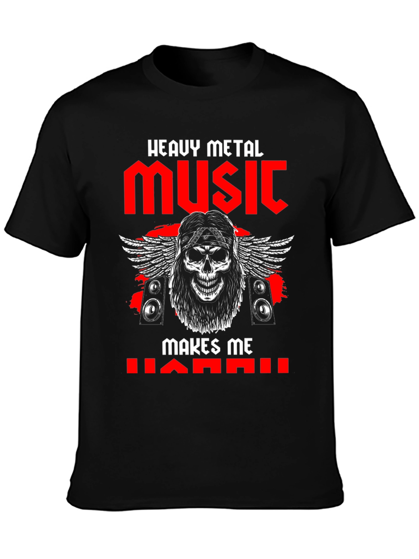 Heavy Metal Music Skull Graphic T-Shirt